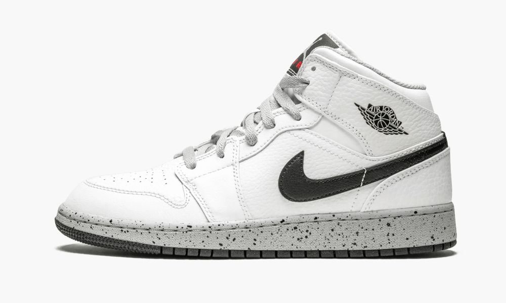 Nike Air Jordan 1 Mid (GS) Otroški Čevlji Črne Bele Sive | Slovenija-2610547