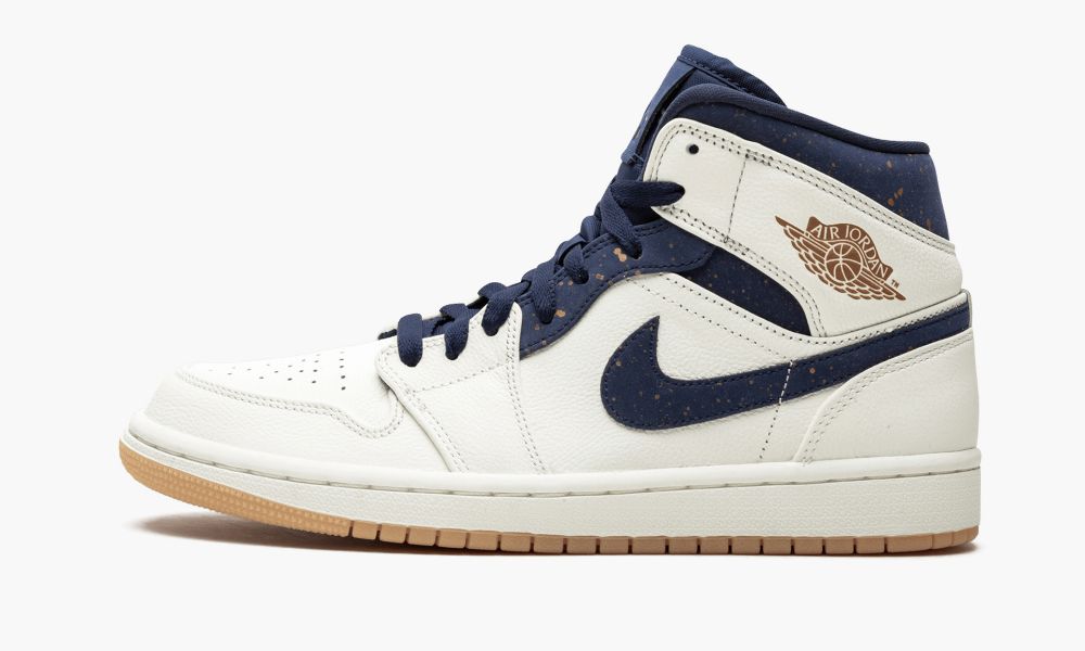 Nike Air Jordan 1 Mid Jeter Moški Čevlji Bele Temno Modre | Slovenija-5873429