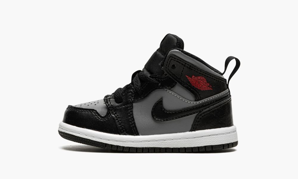 Nike Air Jordan 1 Mid (TD) Otroški Čevlji Črne Rdeče Sive | Slovenija-8705932