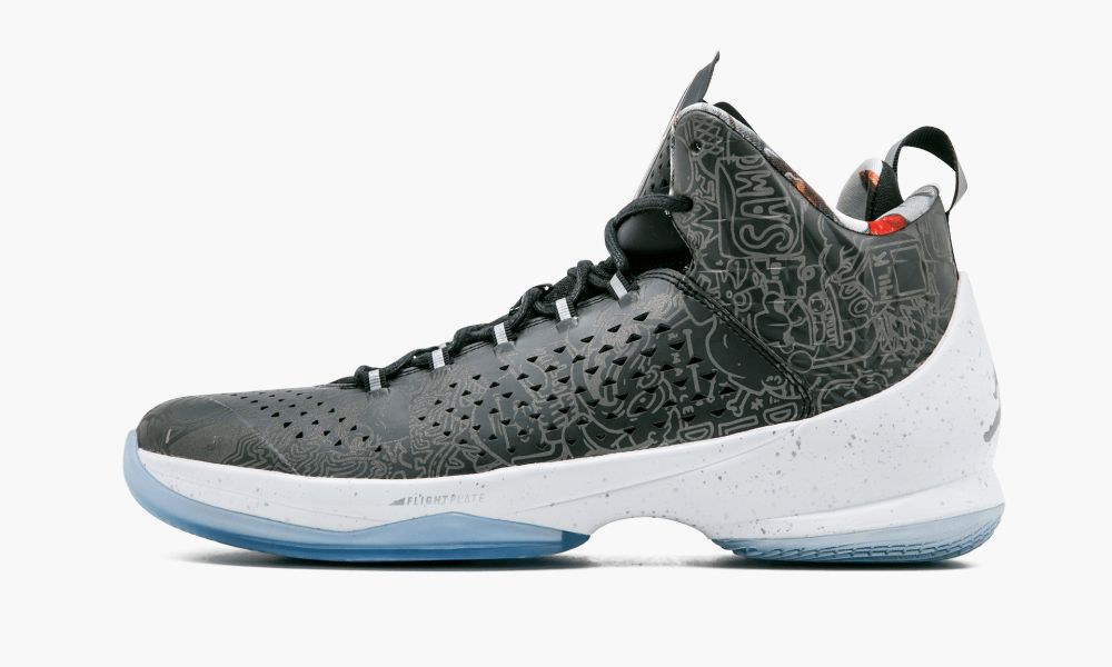 Nike Air Jordan Melo M11 HEBRU Moški Čevlji Črne Bele Sive Srebrne | Slovenija-5783416