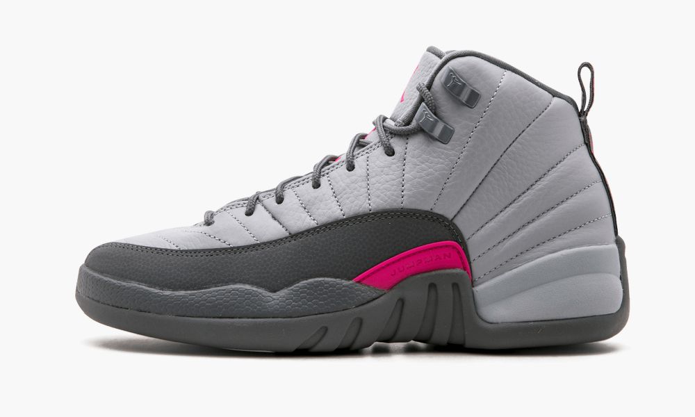 Nike Air Jordan 12 Retro GG "Wolf Grey / Vivid Pink" Otroški Čevlji Roza Sive | Slovenija-2835746