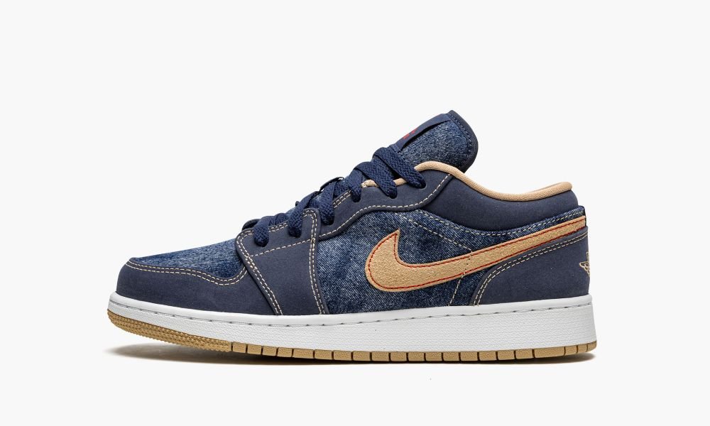 Nike Air Jordan 1 Low SE GS "Denim" Otroški Čevlji Modre Temno Modre | Slovenija-4256708