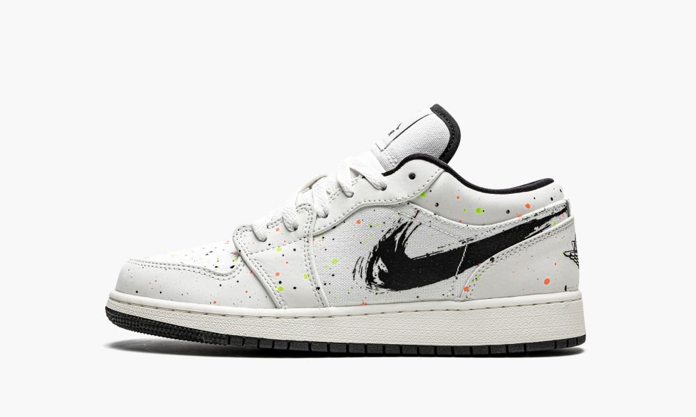 Nike Air Jordan 1 Low SE GS "Paint Splatter" Otroški Čevlji Črne Bele Oranžne | Slovenija-7908416