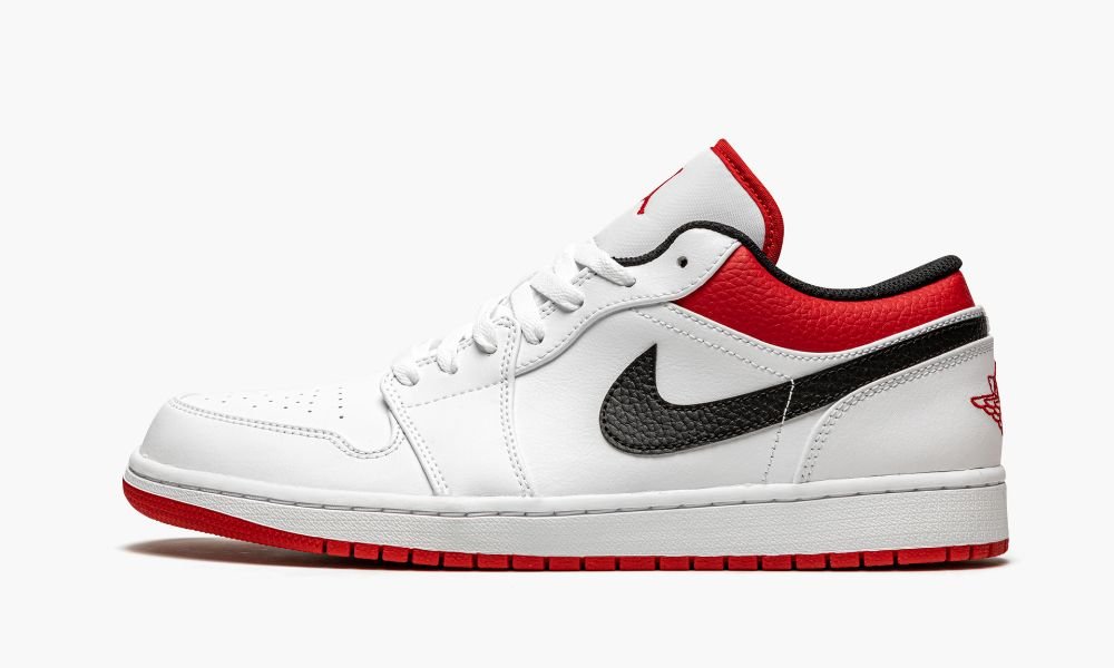 Nike Air Jordan 1 Low "White / Gym Red" Moški Čevlji Črne Bele Rdeče | Slovenija-7630145