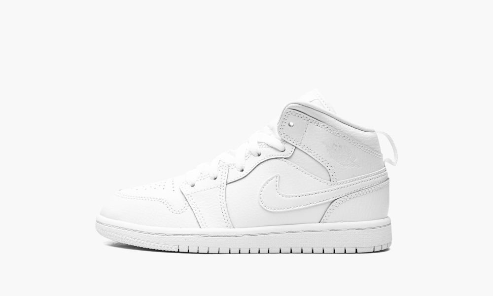 Nike Air Jordan 1 MID PS "Triple White" Otroški Čevlji Bele | Slovenija-9613485