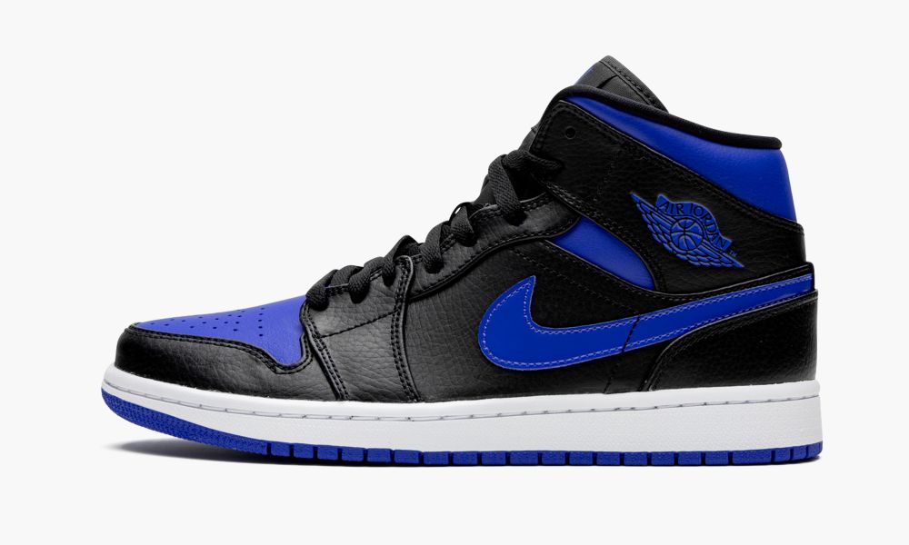 Nike Air Jordan 1 MID "Royal" Moški Čevlji Črne Bele Kraljevsko Modra | Slovenija-7190346