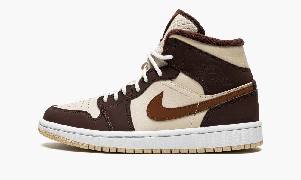 Nike Air Jordan 1 MID SE "Brown Basalt Fleece" Ženske Čevlji Rjave | Slovenija-4592186