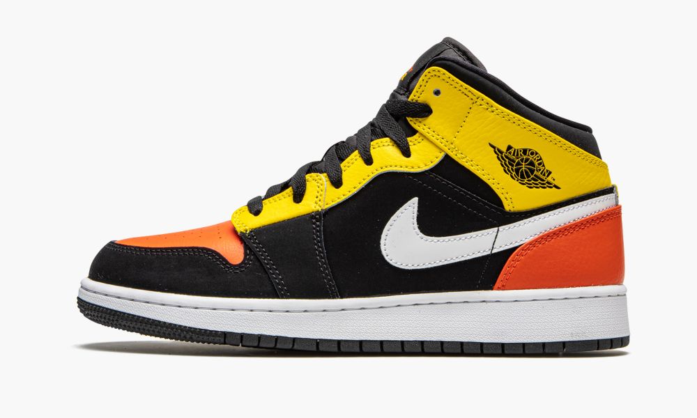 Nike Air Jordan 1 MID SE (GS) Otroški Čevlji Črne Rumene Oranžne | Slovenija-9710358