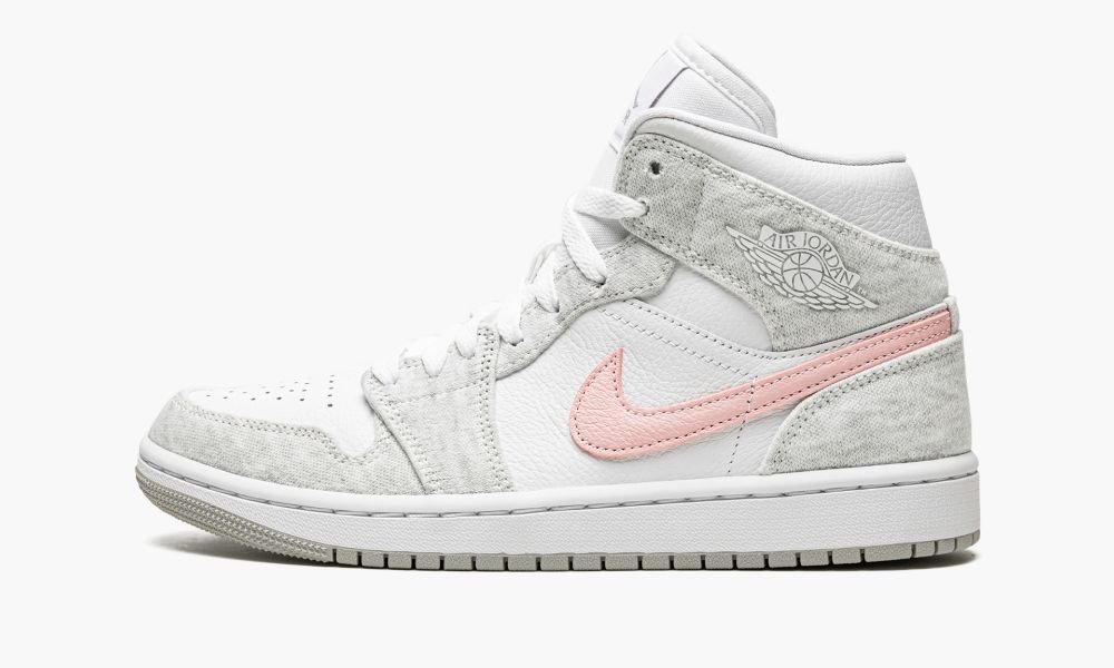 Nike Air Jordan 1 MID SE "Heather Grey / Pink" Ženske Čevlji Bele Sive | Slovenija-6204985