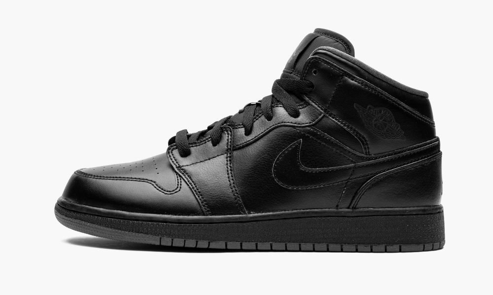 Nike Air Jordan 1 Mid BG "Triple Black" Otroški Čevlji Črne Sive | Slovenija-1052867