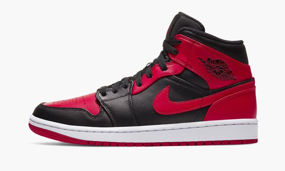 Nike Air Jordan 1 Mid "Banned 2020" Moški Čevlji Črne Rdeče | Slovenija-7952036