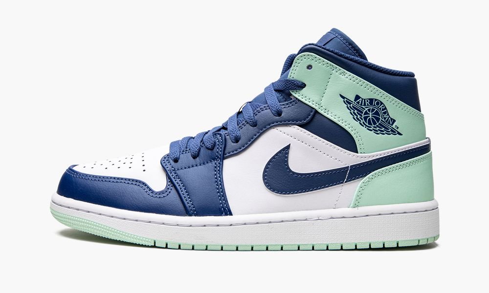 Nike Air Jordan 1 Mid "Blue Mint" Moški Čevlji Bele Modre Temno Modre Bele Mete | Slovenija-9472035