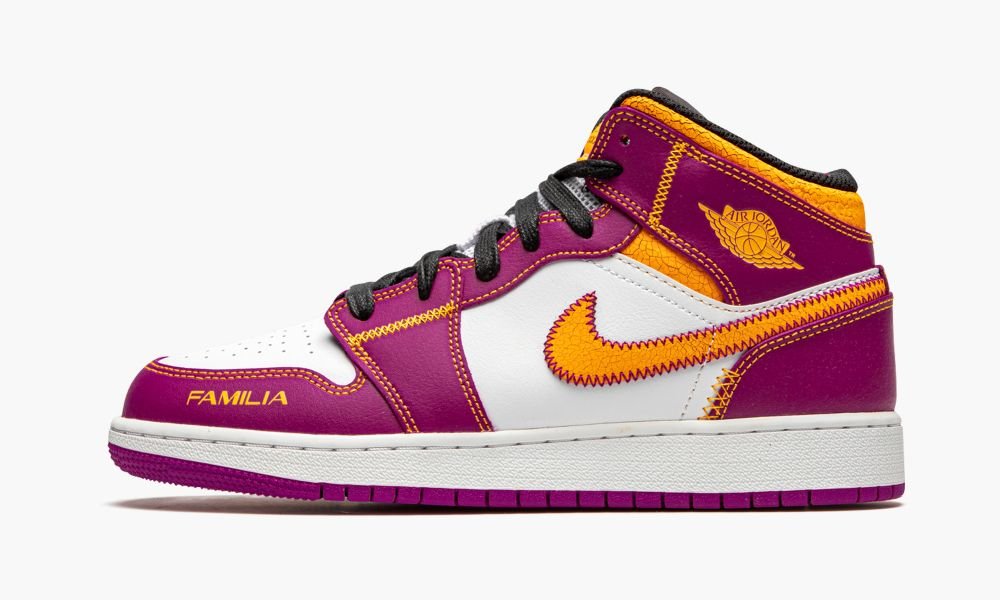 Nike Air Jordan 1 Mid DOD "Day of the Dead" Otroški Čevlji Bele Vijolične Zlate | Slovenija-6721340