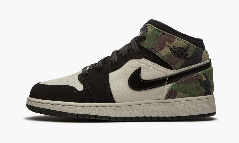 Nike Air Jordan 1 Mid GS "Camo" Otroški Čevlji Črne | Slovenija-1975802