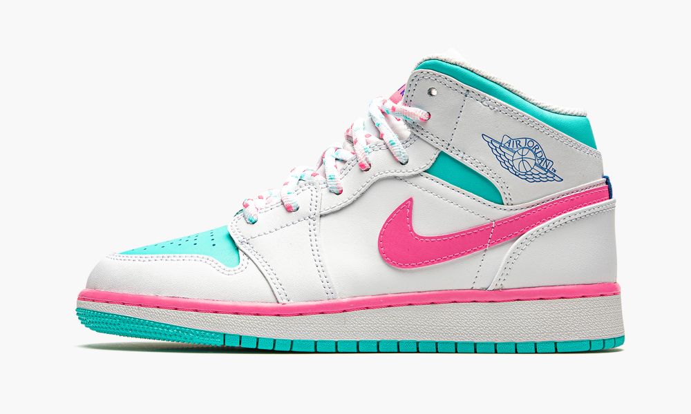 Nike Air Jordan 1 Mid GS "Digitalni Pink" Otroški Čevlji Bele Modre Roza | Slovenija-8621579