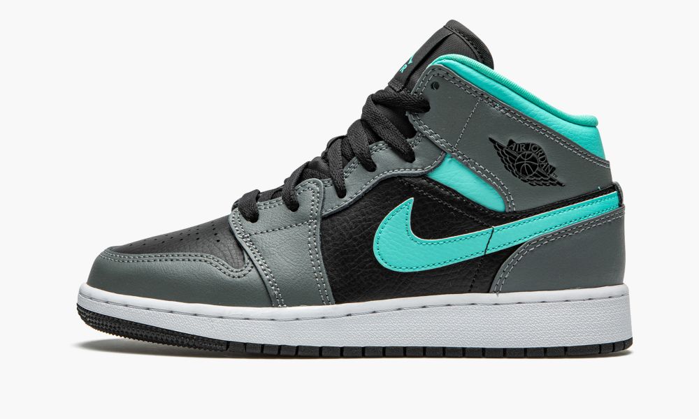 Nike Air Jordan 1 Mid GS "Grey / Aqua" Otroški Čevlji Črne Modre Zelene Sive | Slovenija-5017248