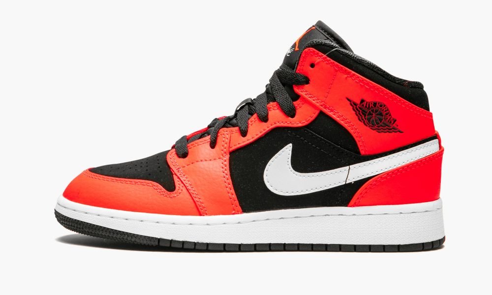 Nike Air Jordan 1 Mid GS "Infrared" Otroški Čevlji Črne Rdeče Bele | Slovenija-3461705