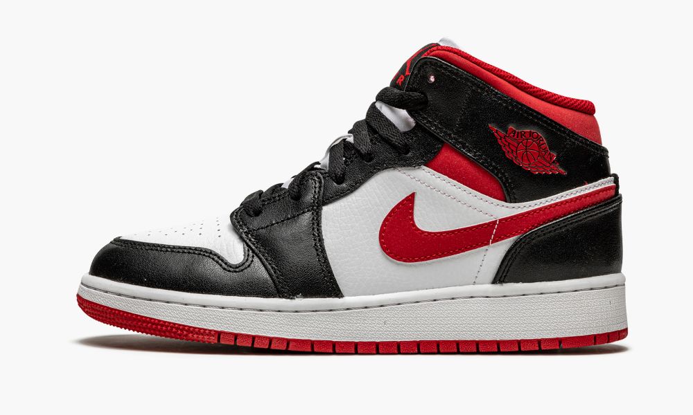 Nike Air Jordan 1 Mid GS "Metallic Red" Otroški Čevlji Črne Bele Rdeče | Slovenija-8734120