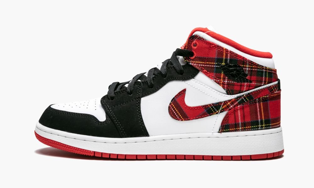 Nike Air Jordan 1 Mid (GS) "Plaid" Otroški Čevlji Rdeče Črne Rdeče Bele | Slovenija-1853702