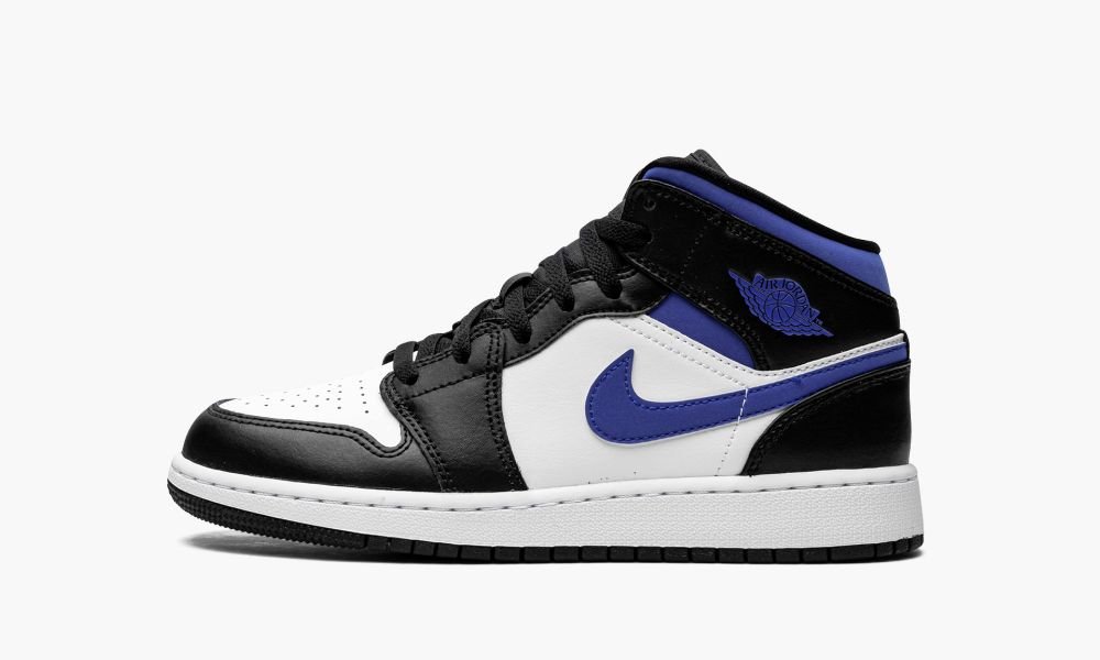 Nike Air Jordan 1 Mid GS "Racer Blue / Black / White" Otroški Čevlji Črne Bele Modre | Slovenija-7910586