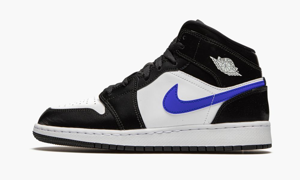 Nike Air Jordan 1 Mid GS "Racer Blue" Otroški Čevlji Črne Bele Modre | Slovenija-0571968