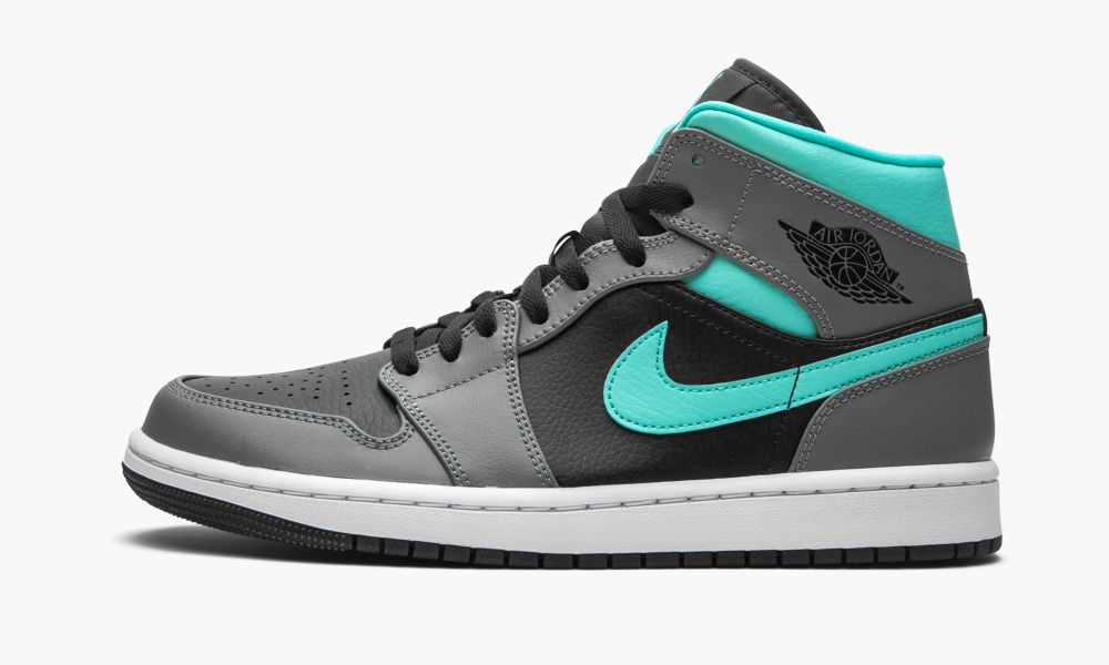 Nike Air Jordan 1 Mid "Grey/Aqua" Moški Čevlji Modre Zelene Sive | Slovenija-5437682