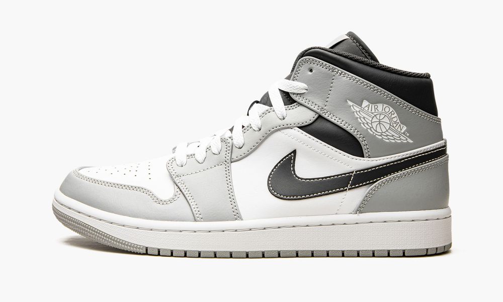 Nike Air Jordan 1 Mid "Light Smoke Grey 2.0" Moški Čevlji Bele Sive Temno Sive | Slovenija-4952786