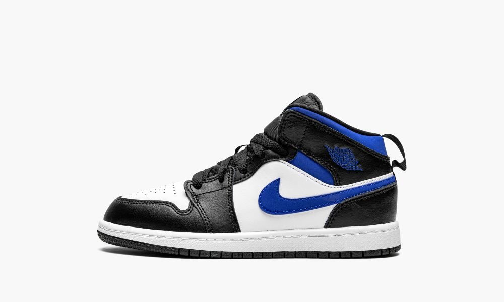 Nike Air Jordan 1 Mid PS "Black / White/ Racer Blue" Otroški Čevlji Črne Bele Modre | Slovenija-5482039