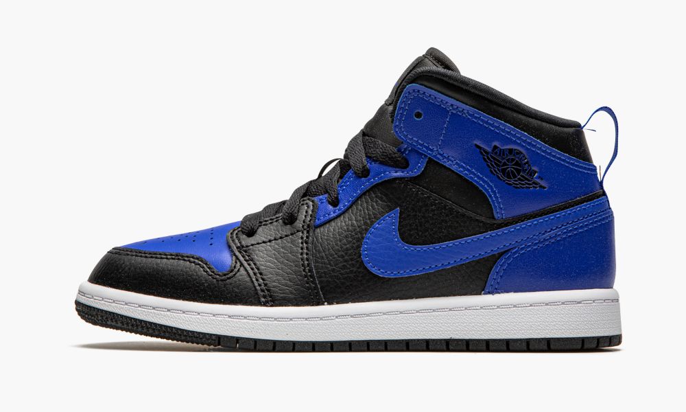 Nike Air Jordan 1 Mid PS "Hyper Royal / Black" Otroški Čevlji Črne Bele Modre Kraljevsko Modra | Slovenija-4729685