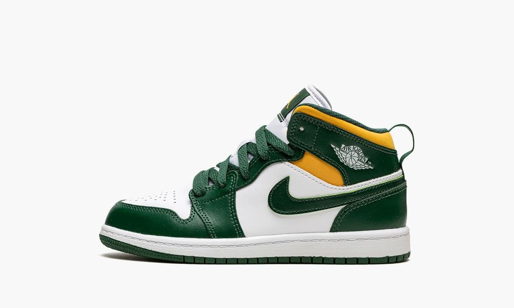 Nike Air Jordan 1 Mid PS "Sonics" Otroški Čevlji Bele Zelene | Slovenija-4136297