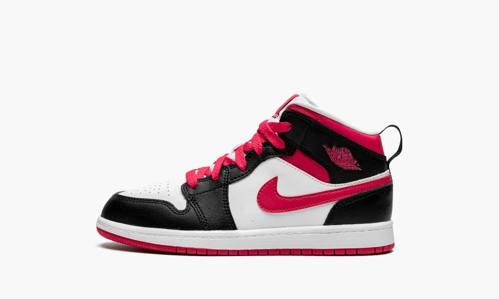 Nike Air Jordan 1 Mid PS "White / Very Berry" Otroški Čevlji Črne Rdeče Bele | Slovenija-6092138