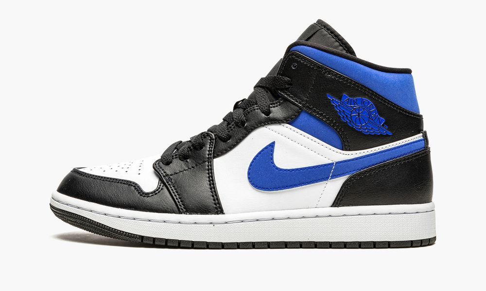 Nike Air Jordan 1 Mid "Racer Blue / Black / White" Moški Čevlji Bele Črne Modre | Slovenija-6291357