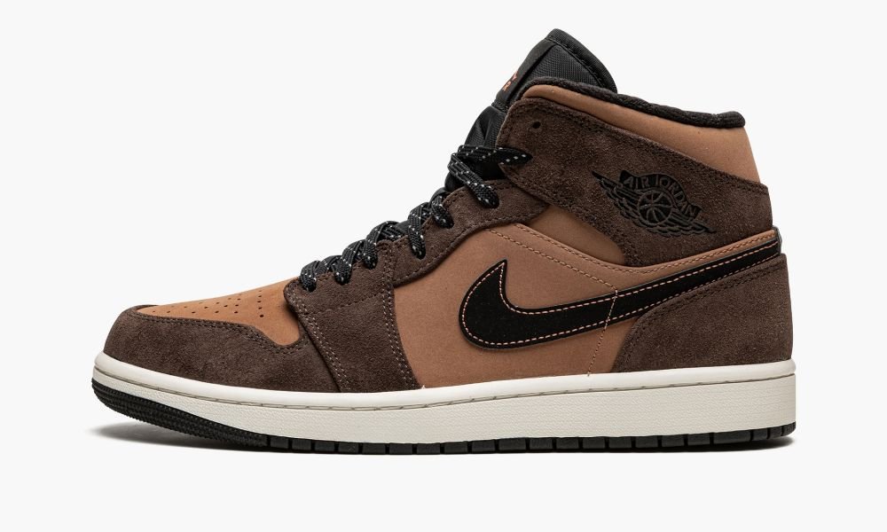 Nike Air Jordan 1 Mid SE "Earth Tone" Moški Čevlji Rjave Čokolade Rdeče | Slovenija-2091876