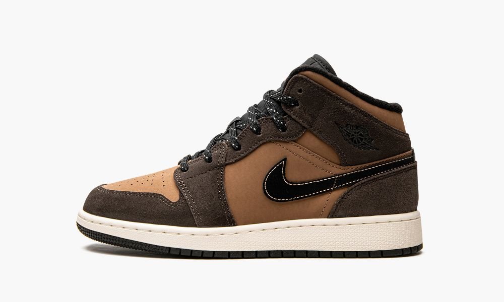 Nike Air Jordan 1 Mid SE GS "Earth Tone" Otroški Čevlji Rjave Čokolade Rdeče | Slovenija-9265341