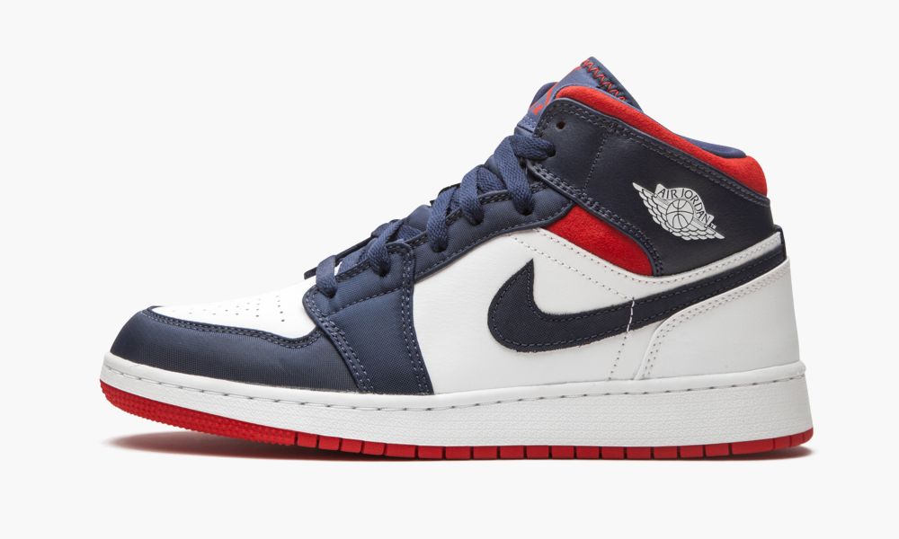 Nike Air Jordan 1 Mid SE GS "USA" Otroški Čevlji Bele Rdeče Bele Modre | Slovenija-8315926