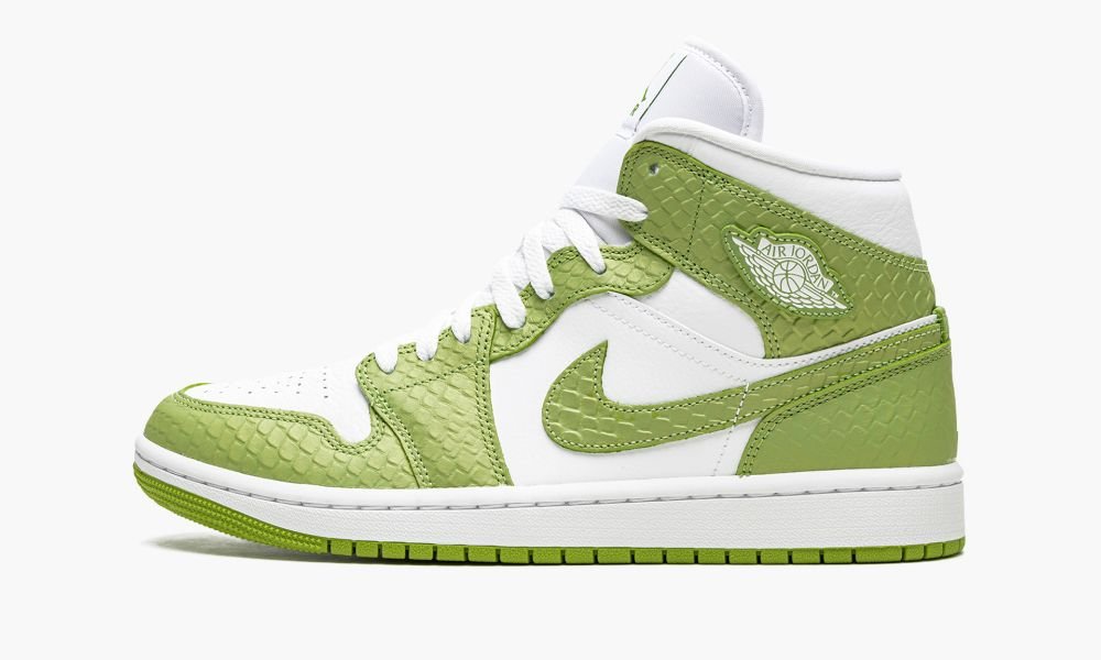 Nike Air Jordan 1 Mid SE "Green Python" Ženske Čevlji Bele Zelene | Slovenija-0238964