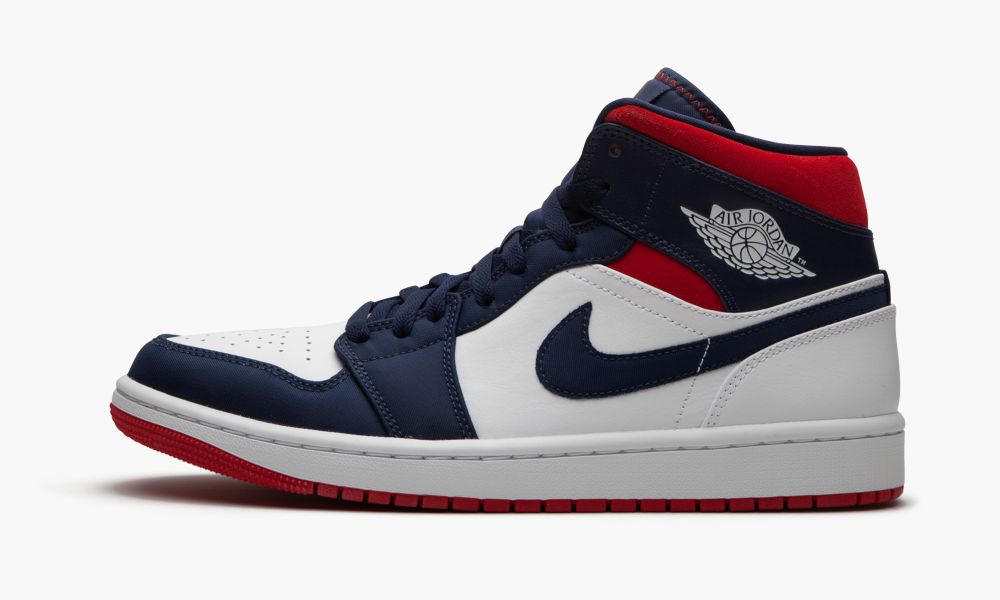 Nike Air Jordan 1 Mid SE "Olympic - USA" Moški Čevlji Bele Modre | Slovenija-4867025