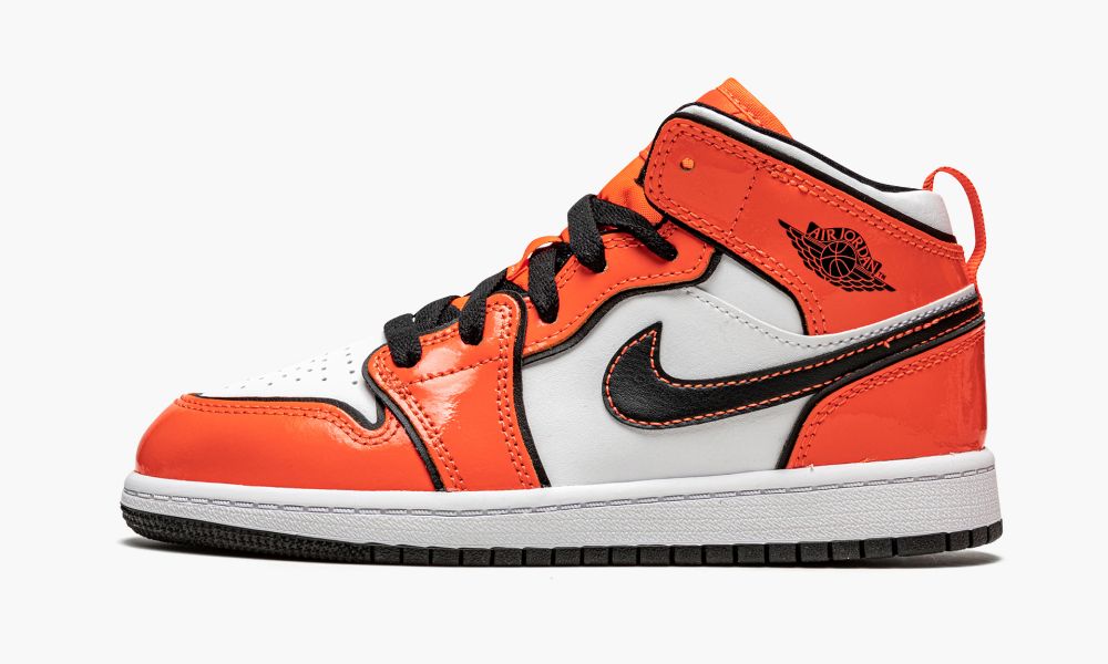 Nike Air Jordan 1 Mid SE PS "Turf Orange" Otroški Čevlji Bele Črne Oranžne Bele Oranžne | Slovenija-3976215