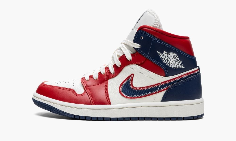 Nike Air Jordan 1 Mid SE "USA" Ženske Čevlji Rdeče Temno Modre | Slovenija-0364971