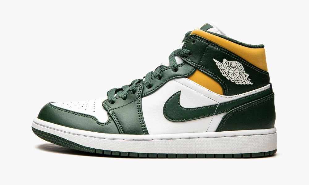 Nike Air Jordan 1 Mid "Sonics" Moški Čevlji Bele Zelene | Slovenija-4062918