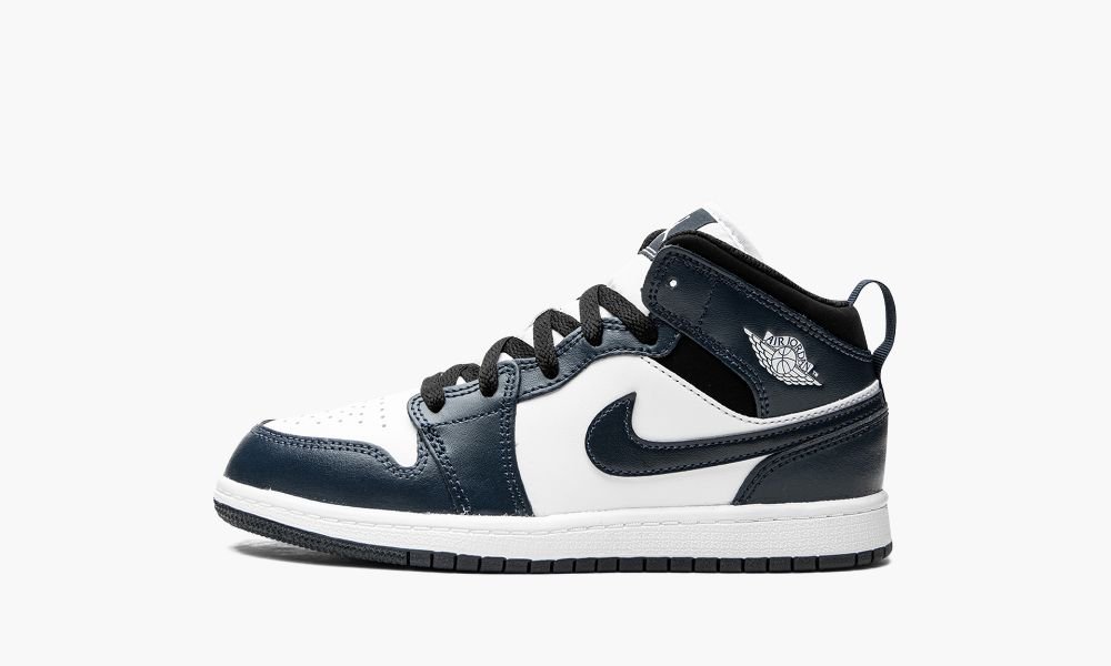 Nike Air Jordan 1 Mid TD "Armory Navy" Otroški Čevlji Bele Modre Črne Temno Modre | Slovenija-6920137