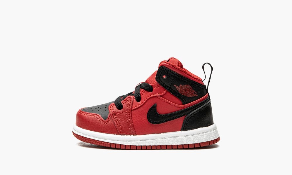 Nike Air Jordan 1 Mid (TD) "Gym Red" Otroški Čevlji Črne Rdeče Bele | Slovenija-8143769