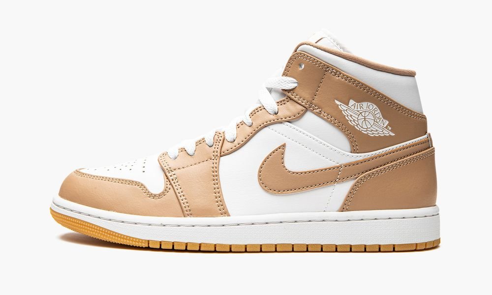 Nike Air Jordan 1 Mid "Tan / Gum" Moški Čevlji Bele Rumene | Slovenija-4761302