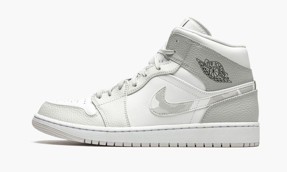 Nike Air Jordan 1 Mid "White Camo" Moški Čevlji Bele Sive | Slovenija-7915648