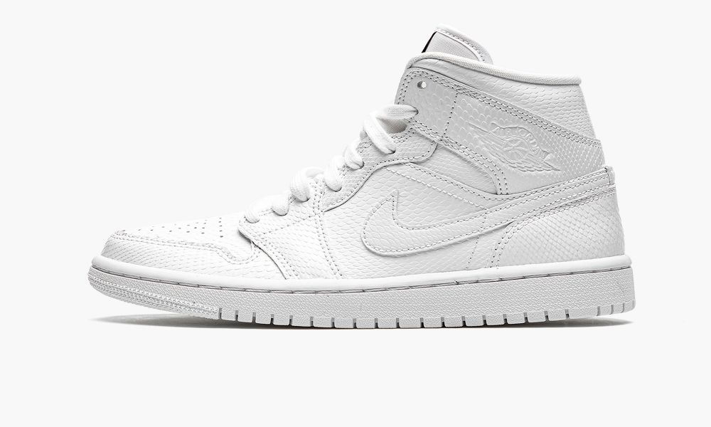 Nike Air Jordan 1 Mid "White Snakeskin" Ženske Čevlji Bele | Slovenija-0523189