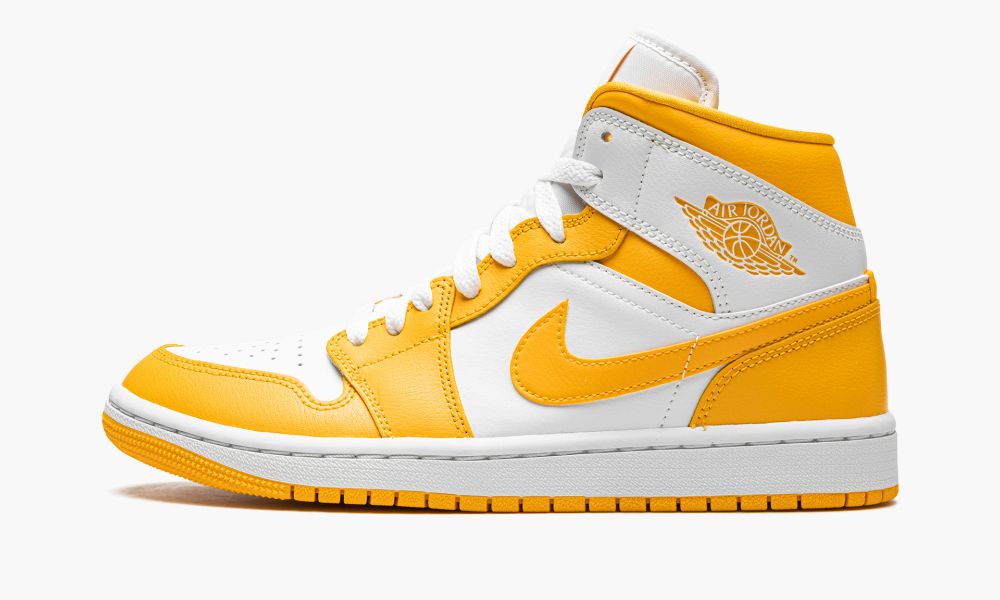 Nike Air Jordan 1 Mid "White / University Gold" Ženske Čevlji Bele Rumene Zlate | Slovenija-1239746