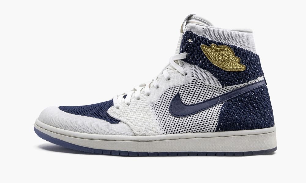 Nike Air Jordan 1 Retro HI Flyknit "Derek Jeter - RE2PECT" Moški Čevlji Bele Modre Temno Modre | Slovenija-1705468