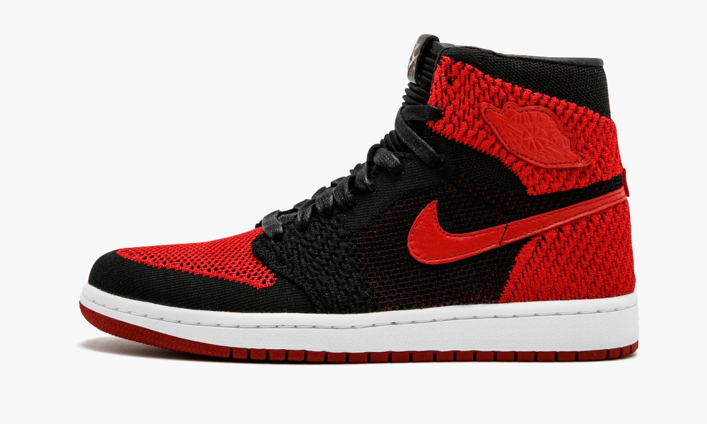 Nike Air Jordan 1 Retro HI Flyknit Moški Čevlji Črne Rdeče Bele | Slovenija-3216490