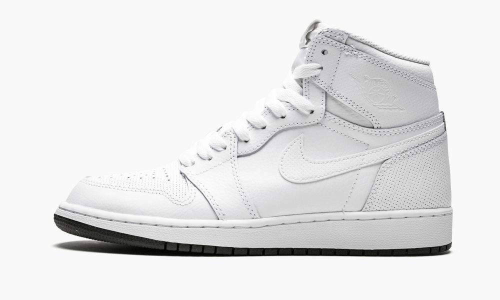 Nike Air Jordan 1 Retro High OG BG "Perforated" Otroški Čevlji Črne Bele | Slovenija-9472816