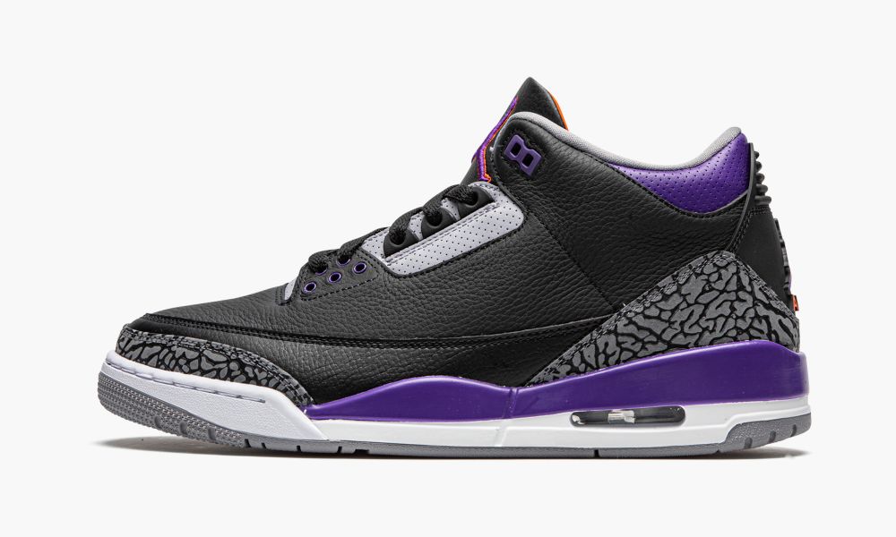 Nike Air Jordan 3 Retro "Court Purple" Moški Čevlji Črne Bele Vijolične Sive | Slovenija-5341872